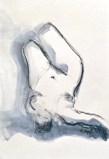 Desenho intitulada "Clarinha abandon ca…" por Helene Vogel, Obras de arte originais, Carvão