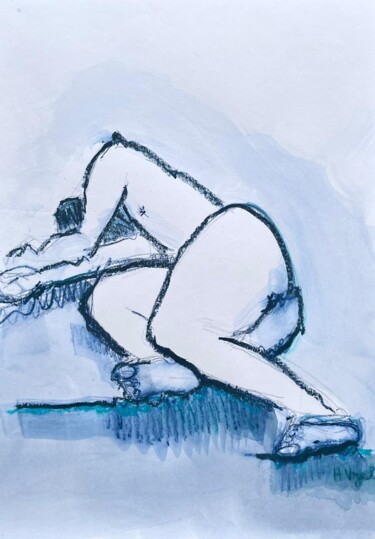 Disegno intitolato "Gorkem abandon endo…" da Helene Vogel, Opera d'arte originale, Carbone