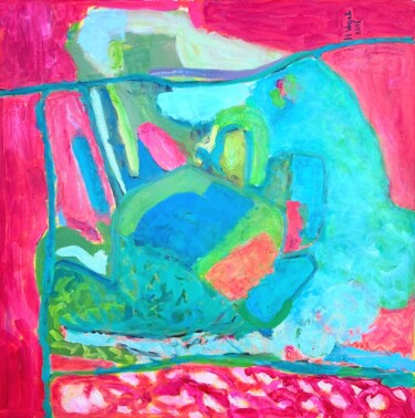 Pintura titulada "JARIN ABSTRAIT - AB…" por Helene Vogel, Obra de arte original, Acrílico Montado en Bastidor de camilla de…