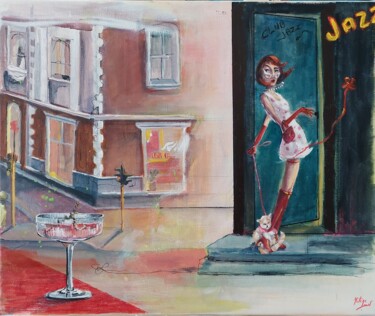 Painting titled "Apéro Jazz" by Hélène Zanet, Original Artwork, Acrylic