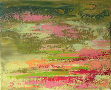 Painting titled "Fleurs de lichen" by Hélène Zenatti, Original Artwork, Acrylic