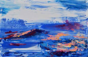 Peinture intitulée "Paradis bleu" par Hélène Zenatti, Œuvre d'art originale, Acrylique Monté sur Châssis en bois