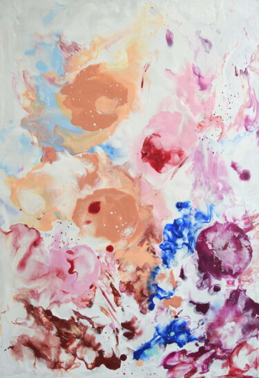 Malerei mit dem Titel "Wax Flowers" von Hélène Zenatti, Original-Kunstwerk, Enkaustik