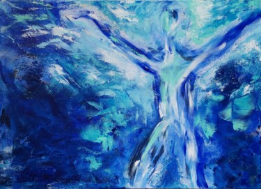 Картина под названием "Mouvement" - Hélène Zenatti, Подлинное произведение искусства, Акрил Установлен на Деревянная рама дл…