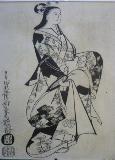 Painting titled "Geisha" by Helene Delfosse Gonnet, Original Artwork