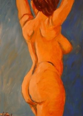 Pintura intitulada "Nude 6" por Helene Khoury, Obras de arte originais, Óleo