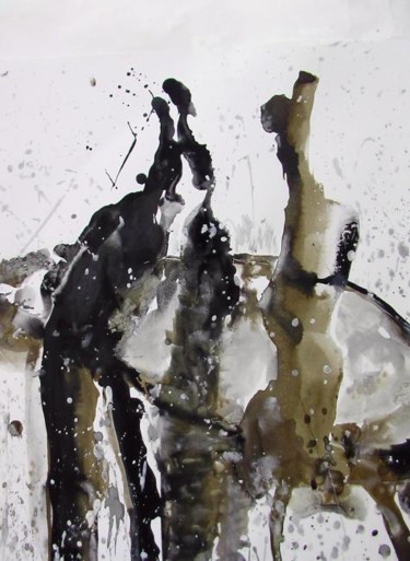 Dessin intitulée "Les trois baigneuse…" par Hélène Picardi, Œuvre d'art originale