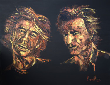 Peinture intitulée "Mick Jagger - Keith…" par Helene Rouillier, Œuvre d'art originale, Acrylique