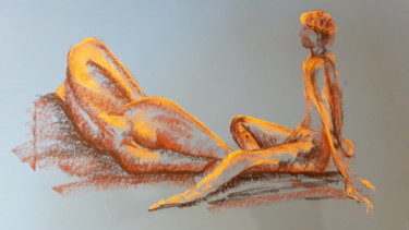 Peinture intitulée "L'homme nue 2" par Helene Rouillier, Œuvre d'art originale