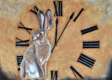 Dessin intitulée "La course du temps" par Hélène Roux, Œuvre d'art originale, Pastel