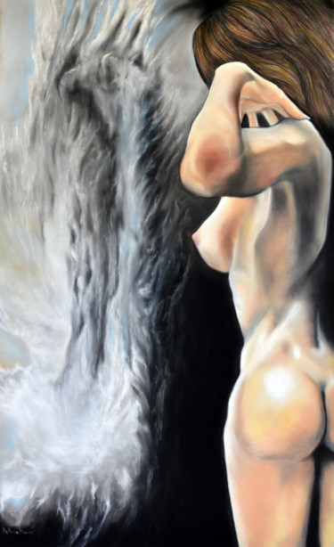 Drawing titled "Dualisme" by Hélène Roux, Original Artwork, Pastel