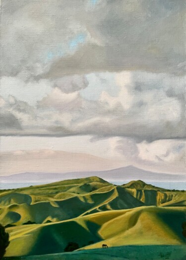 Painting titled "Hills" by Helen Hill, Original Artwork, Oil