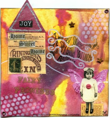 Collages titled "Fairy promise colle…" by La Fée Antique, Original Artwork