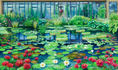 Malerei mit dem Titel "Longwoods Garden" von Helen Mitra, Original-Kunstwerk, Öl