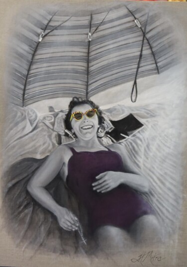 Ζωγραφική με τίτλο "Margaret" από Helen Mitra, Αυθεντικά έργα τέχνης, Λάδι