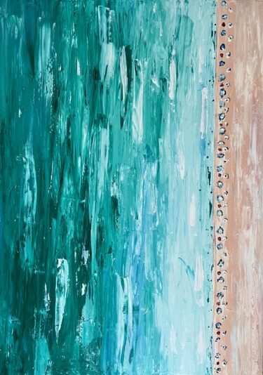Painting titled "BAHAMOS" by Helen She, Original Artwork, Oil Mounted on Wood Stretcher frame
