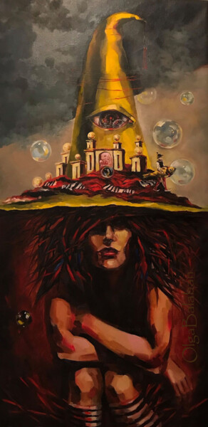 Painting titled ""Allegory"" by Helga Balaban, Original Artwork, Oil