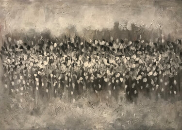 Malarstwo zatytułowany „Gray abstraction” autorstwa Helga Balaban, Oryginalna praca, Olej