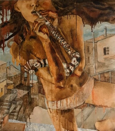 Peinture intitulée "Music of the City N…" par Helga Balaban, Œuvre d'art originale, Huile