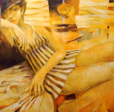 Pittura intitolato ""By the sea"" da Helga Balaban, Opera d'arte originale, Olio