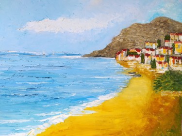 Malerei mit dem Titel "Seascape No.17 Ital…" von Helga G, Original-Kunstwerk, Öl