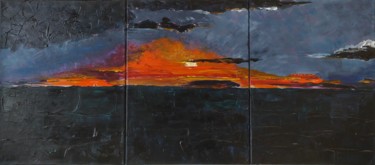 Schilderij getiteld "Skyscape No.2 Epic…" door Helga G, Origineel Kunstwerk, Acryl