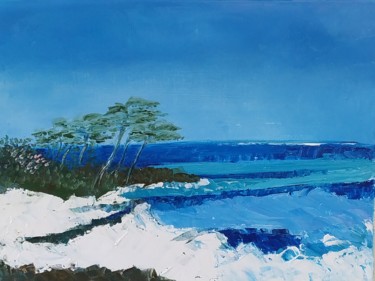 Painting titled "Seascape No.7 Windy…" by Helga G, Original Artwork, Oil