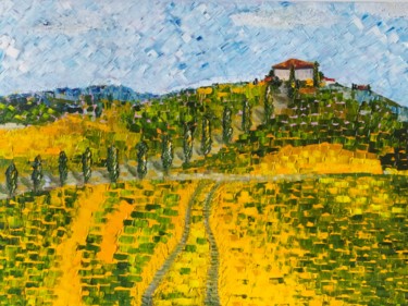 Landscape No.1 Tuscany landscape Malarstwo zatytułowany „Landscape No.1 Tusc…” autorstwa Helga_g, Oryginalna praca, Olej