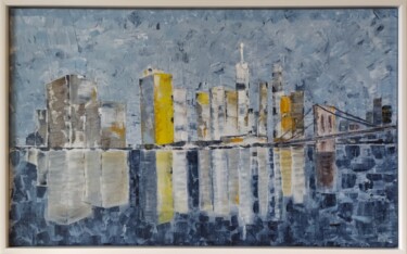 Painting titled "Cityscape No.5 New…" by Helga G, Original Artwork, Acrylic
