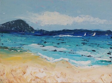 Painting titled "Seascape 22 Mediter…" by Helga G, Original Artwork, Oil