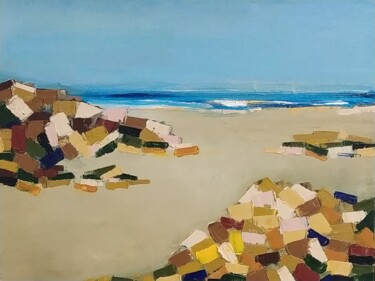 Seascape 24. Sardinian beach, Italy Painting titled "Seascape 24. Sardin…" by Helga_g, Original Art, Oil