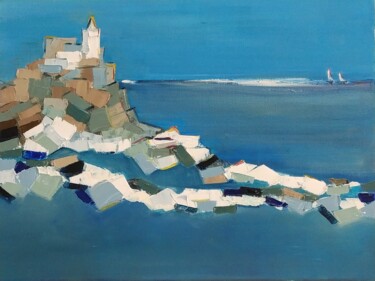 Painting titled "Seascape 25. Porto…" by Helga G, Original Artwork, Oil