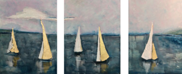 Картина под названием "Golden Sails 1" - Helga_g, Подлинное произведение искусства, Масло