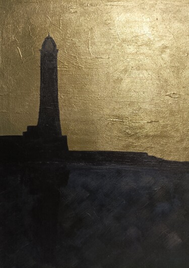 Картина под названием "Lighthouse in sunset" - Helga_g, Подлинное произведение искусства, Акрил