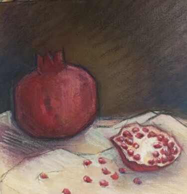 Painting titled "Pomegranate" by Helga G, Original Artwork, Oil