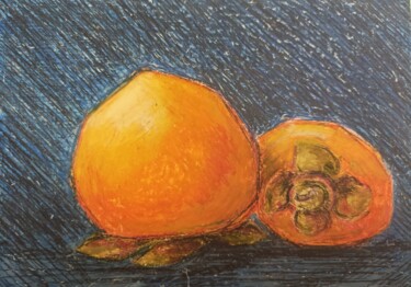 Painting titled "Still life 10. Pers…" by Helga G, Original Artwork, Pastel