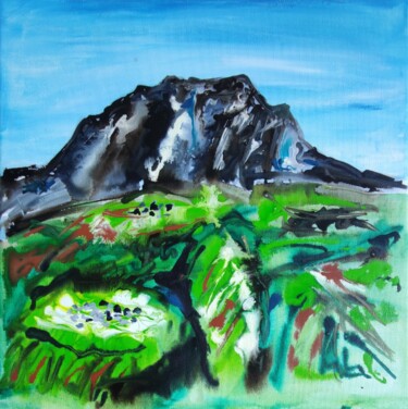 Painting titled "Piton des Neiges" by Helga Pfannkuche, Original Artwork, Acrylic Mounted on Wood Stretcher frame