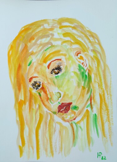 Malerei mit dem Titel "Betrübt" von Helga Pfannkuche, Original-Kunstwerk, Acryl
