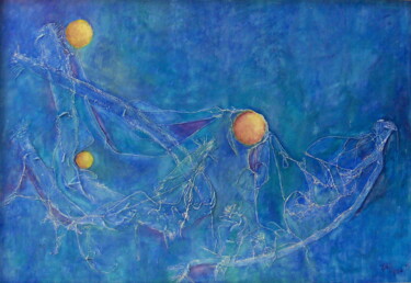 Malerei mit dem Titel "Distant worlds" von Helge Hensel, Original-Kunstwerk, Öl