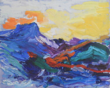 Painting titled "Landscape 2_2002" by Helge Hensel, Original Artwork, Oil