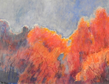 Painting titled "Landscape Orange-Ma…" by Helge Hensel, Original Artwork, Acrylic