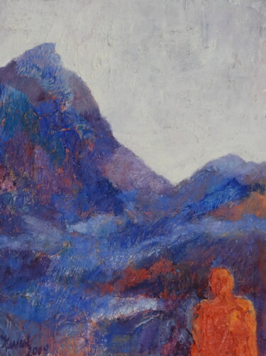 Painting titled "To the peak 2" by Helge Hensel, Original Artwork, Oil