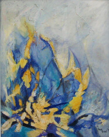 Painting titled "Blue Violet" by Helge Hensel, Original Artwork, Oil