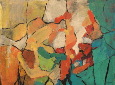Schilderij getiteld "Hommage à Kandinsky" door Helge Hensel, Origineel Kunstwerk, Acryl