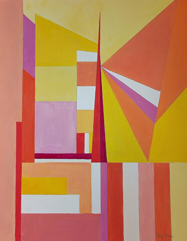 Malerei mit dem Titel "Rectangles 1" von Helge Hensel, Original-Kunstwerk, Acryl