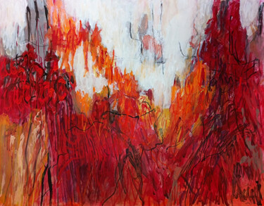 Malarstwo zatytułowany „Red Move” autorstwa Helge Hensel, Oryginalna praca, Akryl