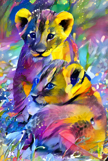 Digital Arts titled "Digital small tiger…" by Heli Anton, Original Artwork, 2D Digital Work