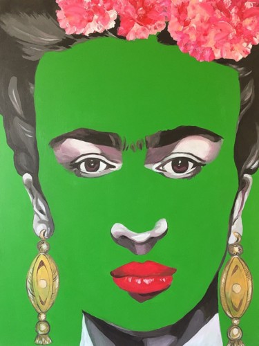 Schilderij getiteld "Frida Kahlo" door Helia Tayebi, Origineel Kunstwerk, Acryl