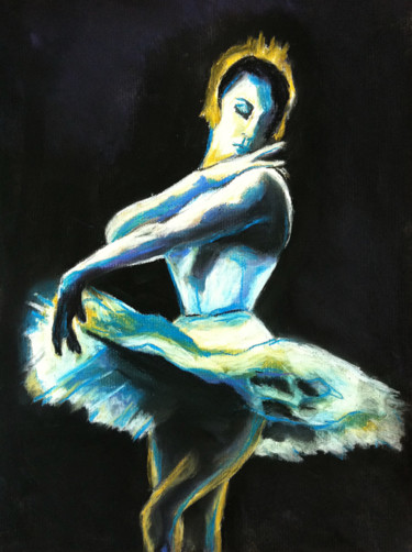 Tekening getiteld "Swanlake" door Helia Tayebi, Origineel Kunstwerk, Pastel
