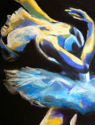 Dessin intitulée "Swanlake Odette 2" par Helia Tayebi, Œuvre d'art originale, Pastel